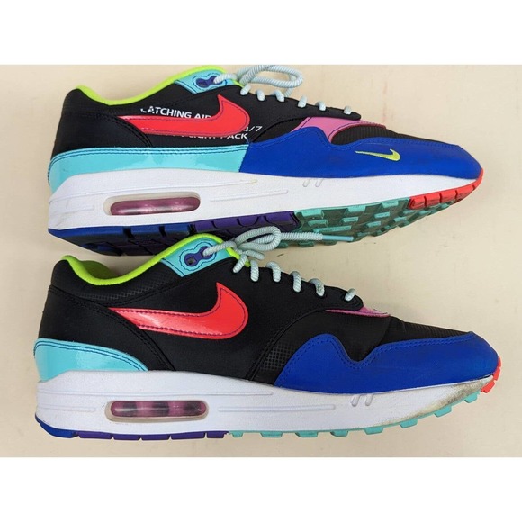 Nike Mens Air Max 1 Parachute Running Shoes Black CU4713-001 Hyper Grape Low 10 main image 5
